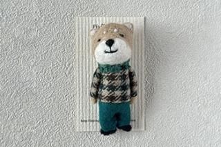 羊毛フェルト＊fluffy teddy【グレー】 羊毛フェルト＊fluffy teddy【グレー】