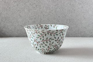 麺鉢 / 赤絵 / 木の芽紋 - 古川 桜 - 