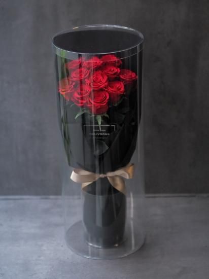 プリプットブーケ®プロポーズ【新Long花束プリザ】赤いバラ、誕生日