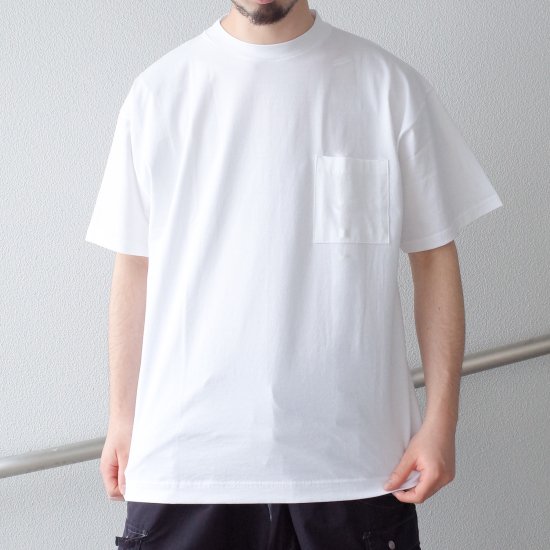 GICIPI Crew Neck 2Ply Jersey S/S Pocket TEE / White