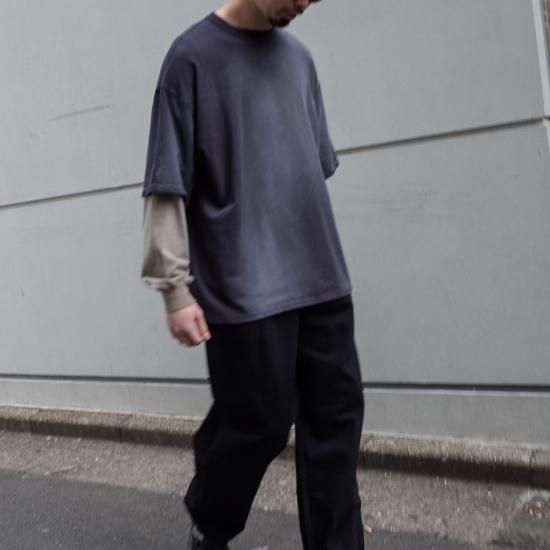 ANDER WORN LAYERED TEE OFF BLACK / DESERT / Made in Japan