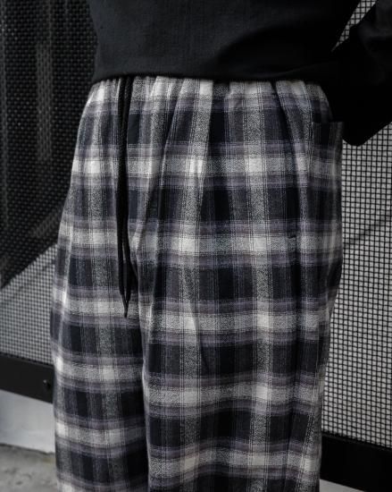 Ombre Check Lace Print Pants