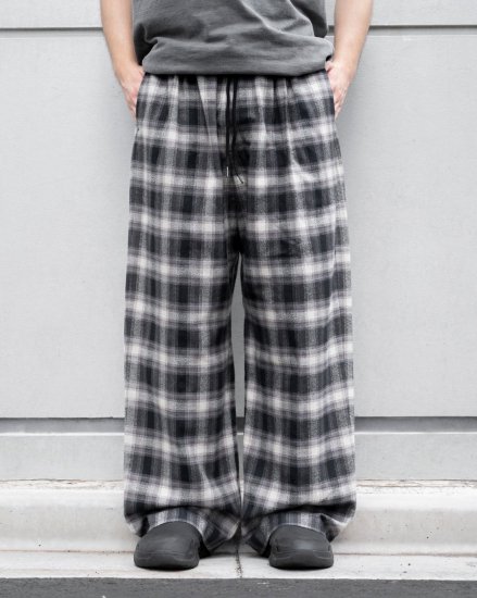 Ombre Check Wide Easy Tuck Pants / USA Fabric / Made in Japan 