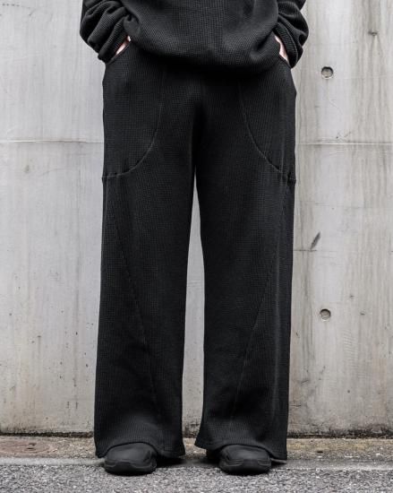 ANDER WAFFLE CURVY PANTS / BLACK - TEENAGER Online Store