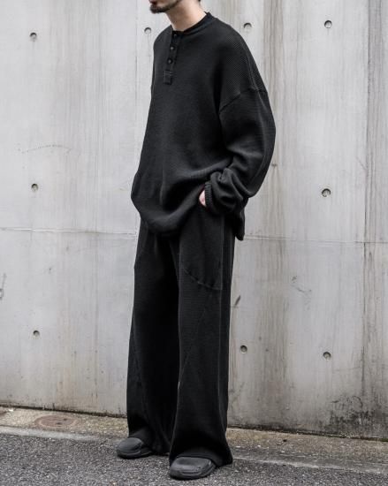 ★eessay★E.E WAFFLE PANTS - CHARCOAL★正規品/韓国送料込 eessay] E.E WAFFLE PANTS - CHARCOAL 正規品 韓国ブランド 韓国