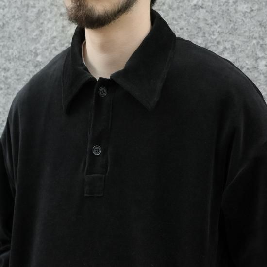 ANDER VELOUR POLO SHIRTS / BLACK - TEENAGER Online Store