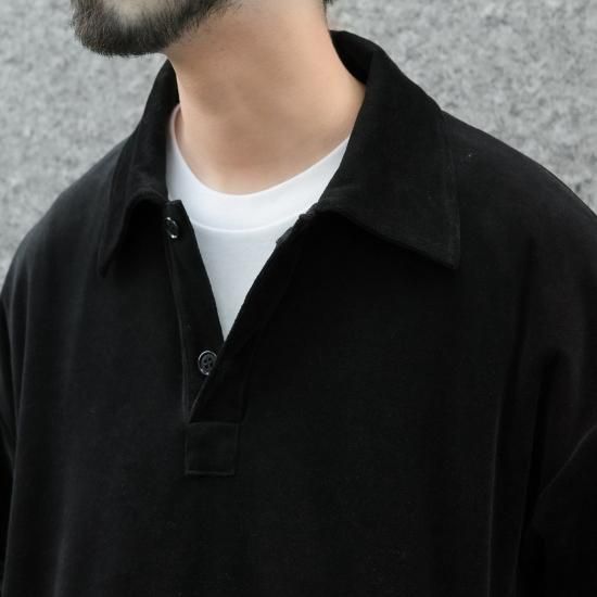 ANDER VELOUR POLO SHIRTS / BLACK - TEENAGER Online Store