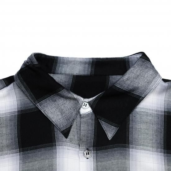 Rayon Ombre Check Shirts / TEENAGER Exclusive/Black × White