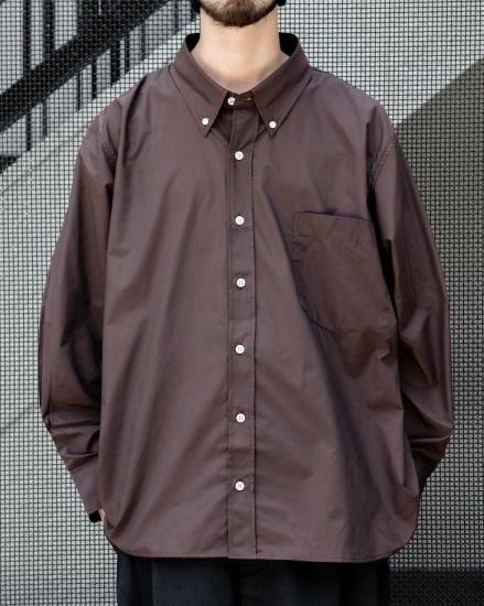 DEAD STOCK 2000s UK General Service Standard Utility L/S Shirt / DK BROWN