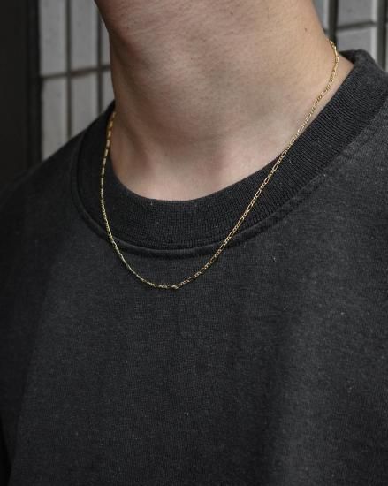 925 Silver Figaro Chain Necklace  Gold Plated / TEENAGER Exclusive 
