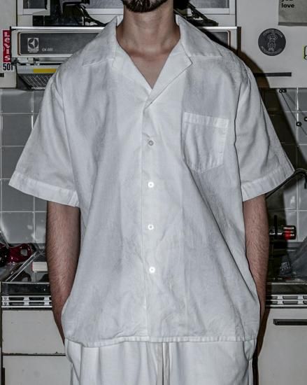 翷 PURPOSE SMOCK SHIRTS / WHITE Flower Pattern