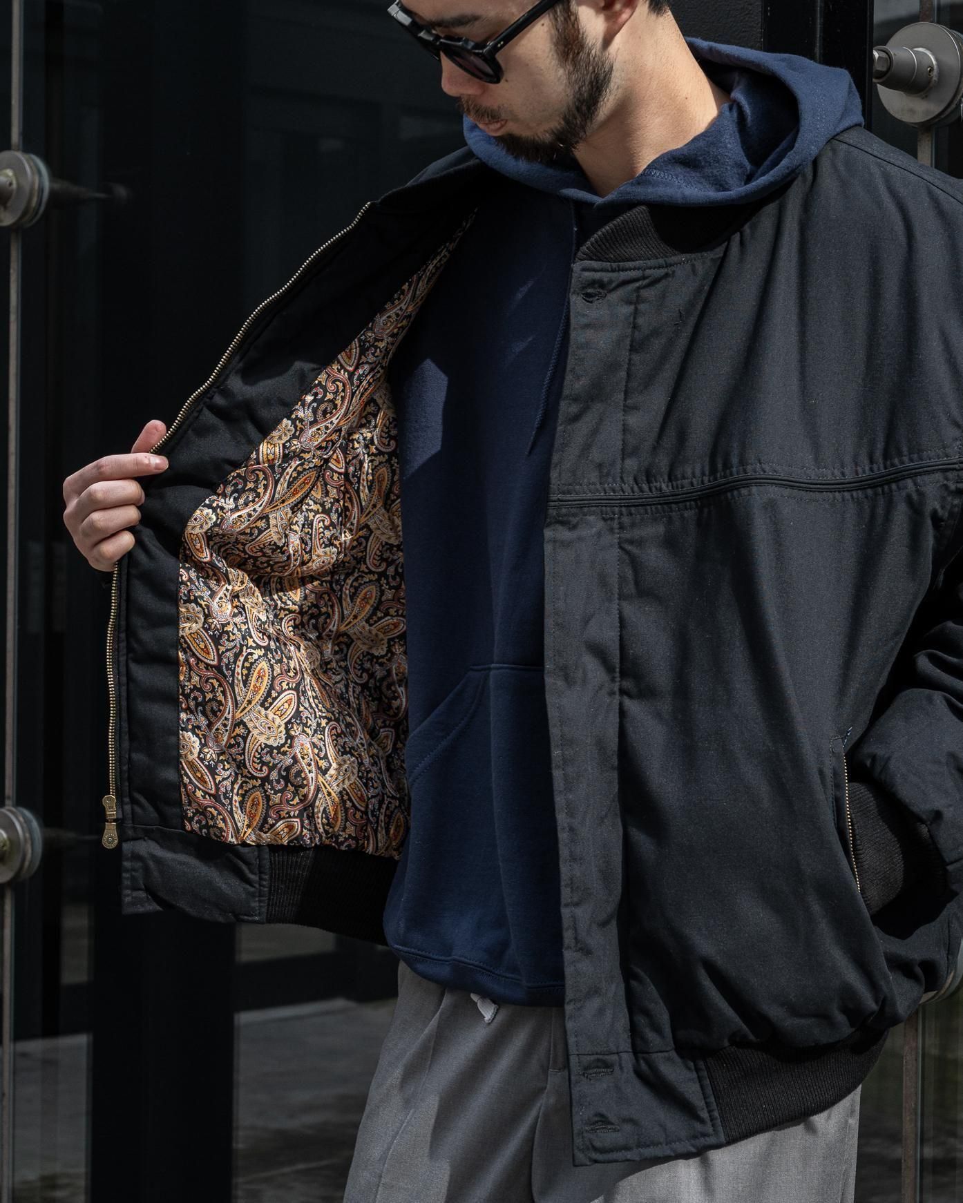 U.S Derby Black Padded Wide Bomber Jacket / Water Resistant Fabric