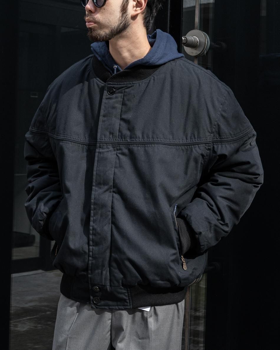 COMPACT STADIUM BOMBER JK 未使用品 U.S Derby Black Padded Wide Bomber Jacket / Water Resistant Fabric