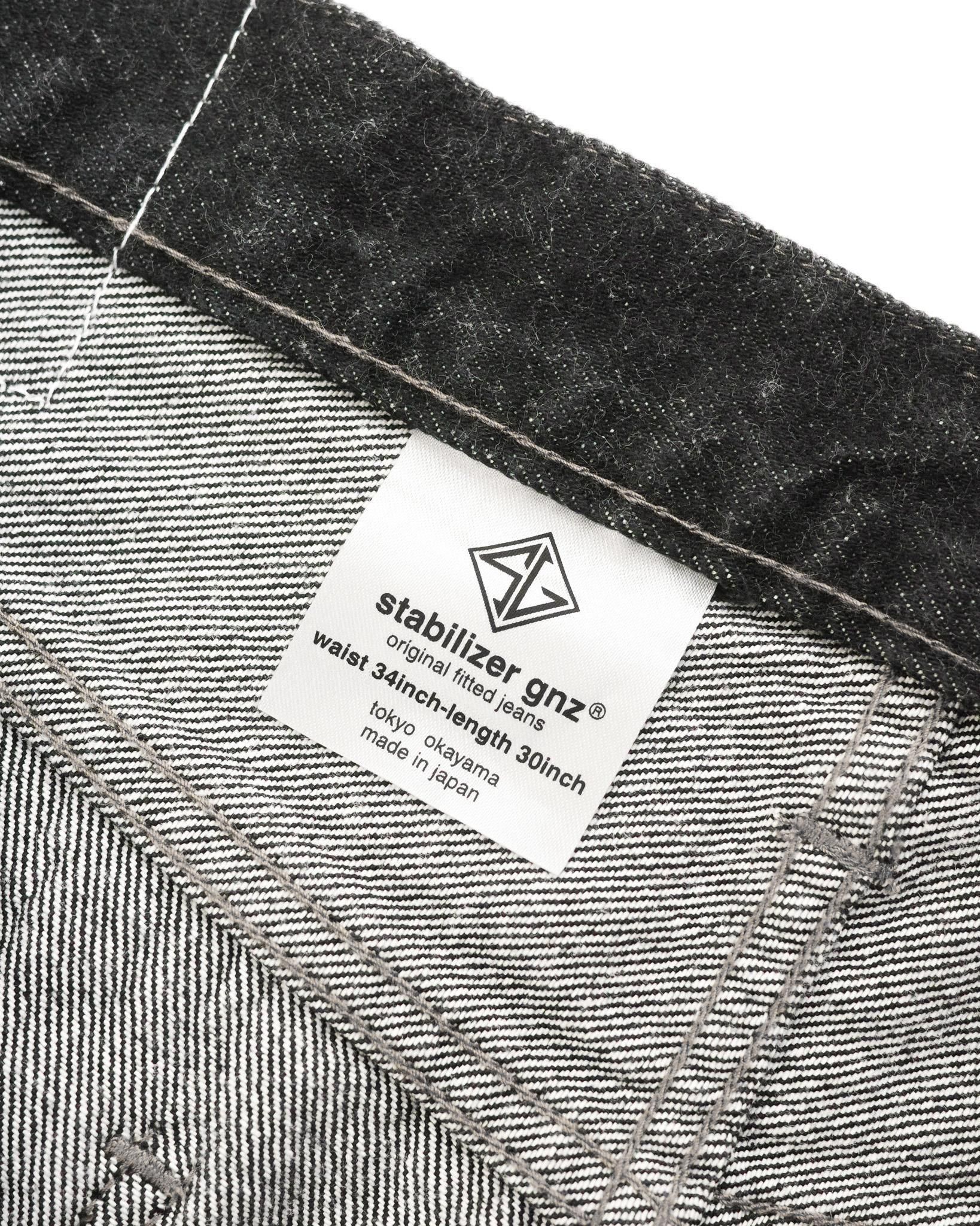 STABILIZER GNZ WAISTOVERALL 13.5oz Selvedge Charcoal Black Denim