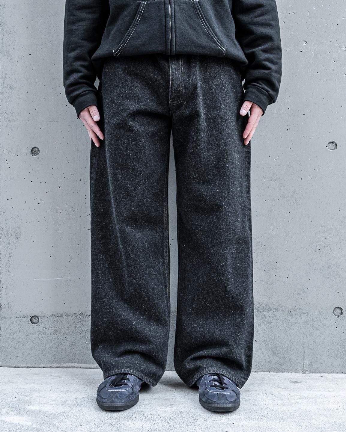 STABILIZER GNZ BAGGY 13.5oz Selvedge Charcoal Black Denim