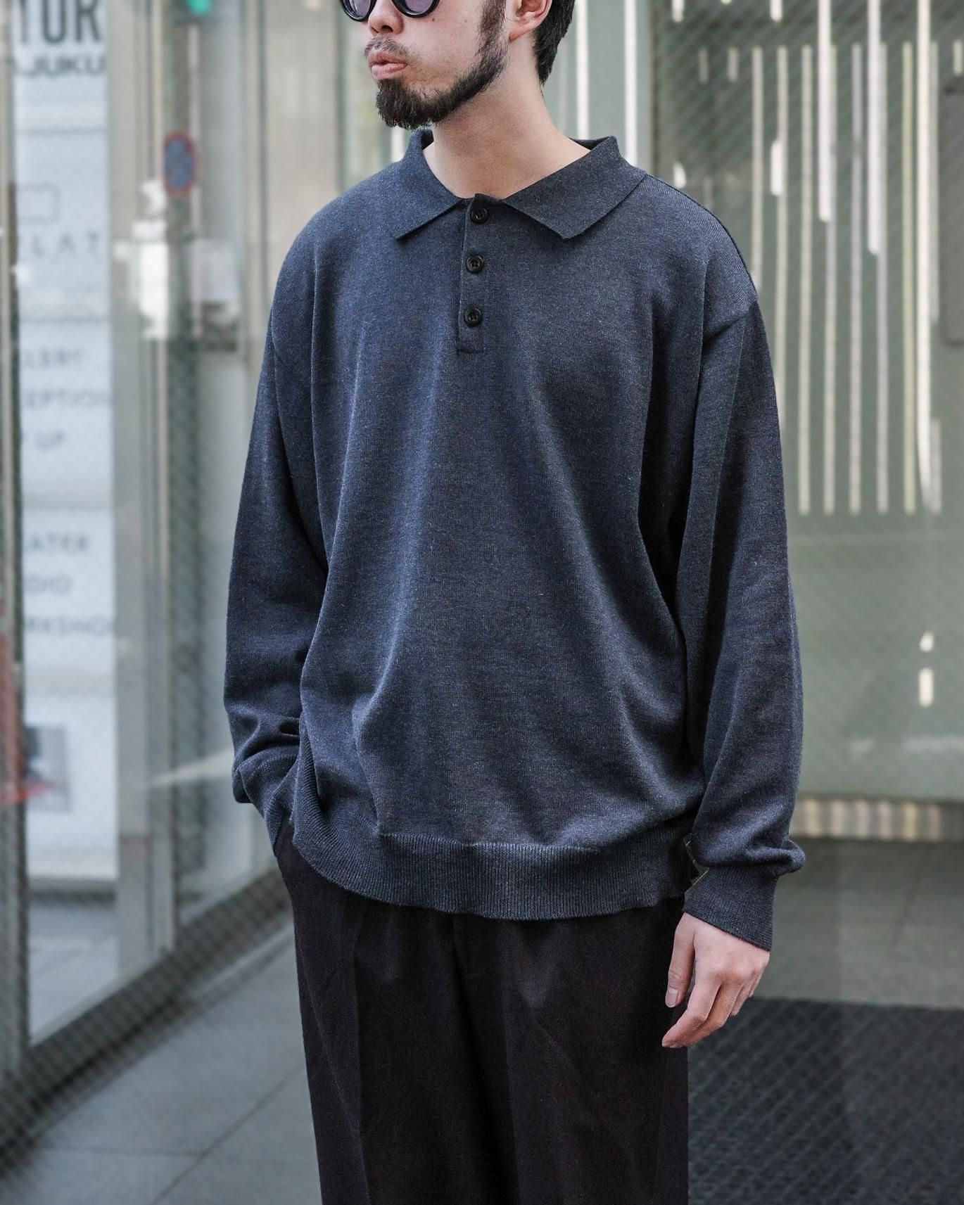 【新品・未使用】Knit Polo ANDER ANGORA WOOL KNIT POLO / NAVY / TEENAGER Exclusive - TEENAGER