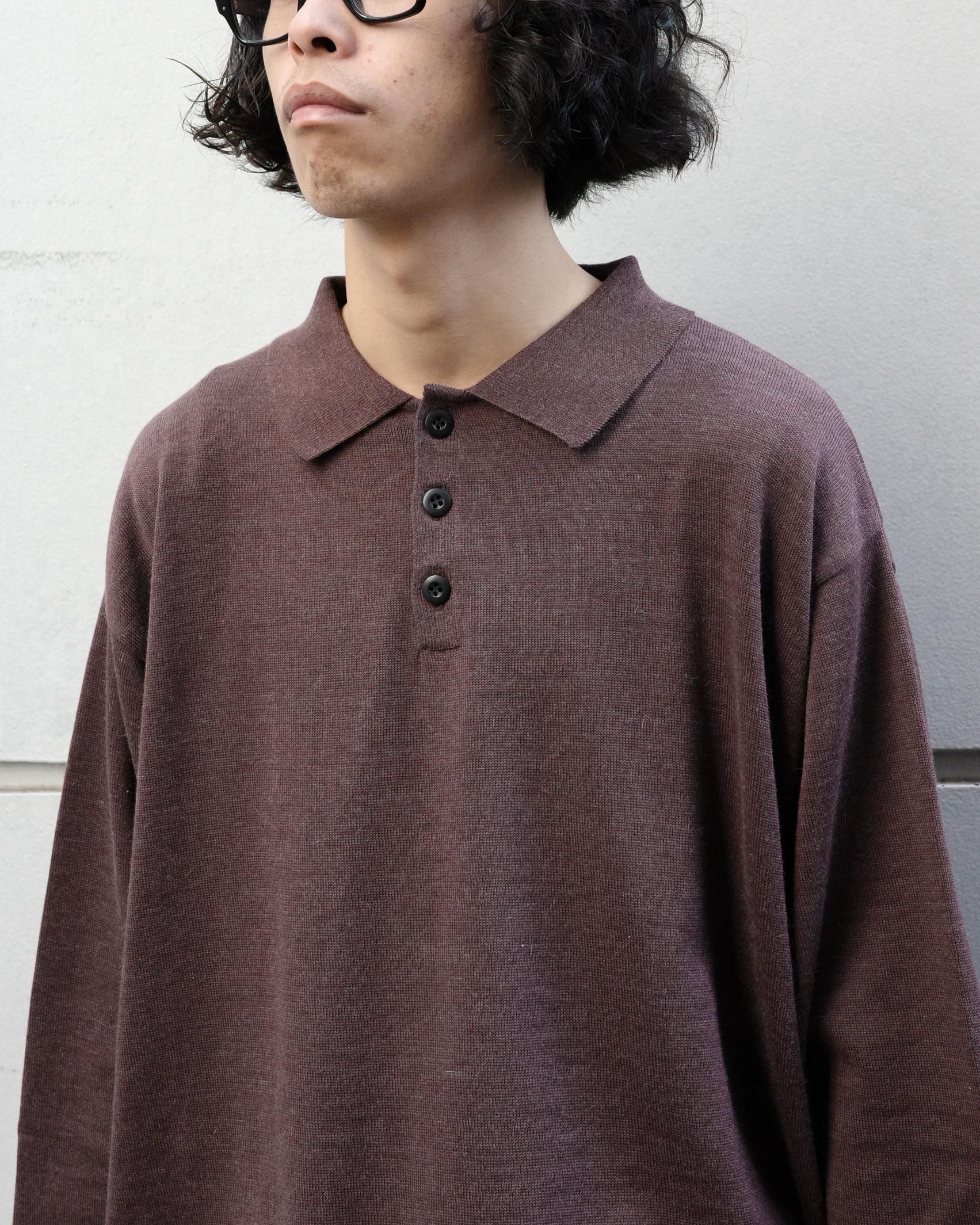 ANDER ANGORA WOOL KNIT POLO / BROWN / TEENAGER Exclusive