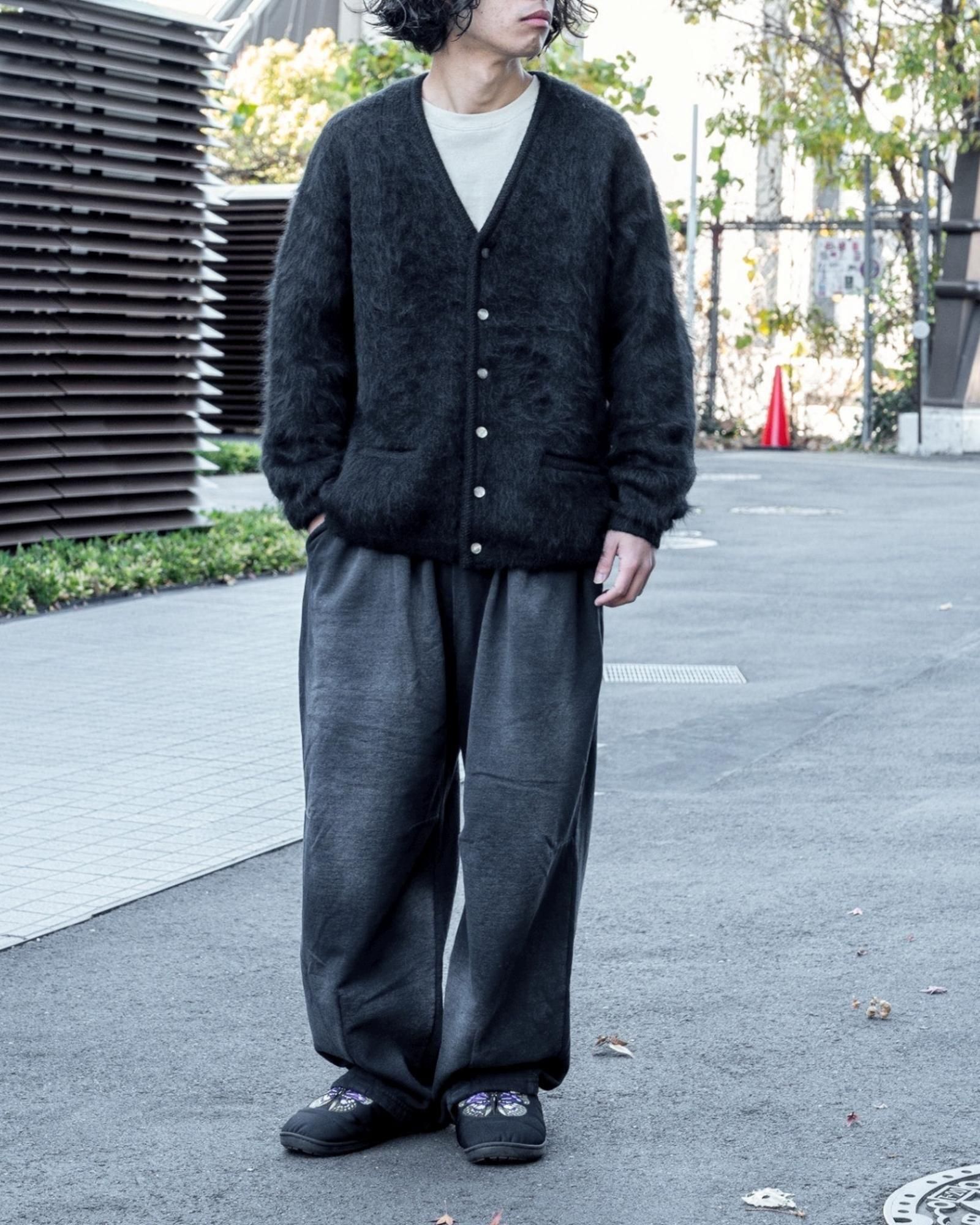 A.R.P.® Shaggy Man™” Mohair Cardigan W/Pocket” Pure Black