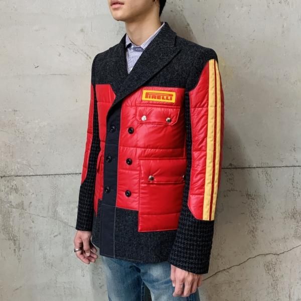 JUNYA WATANABE COMME des GARCONS MAN ナイロンタフタ×ウールツイード 本店激安 ウールツイード×ナイロンツイルジャケット/COMME des GARCONS テーラードジャケット
