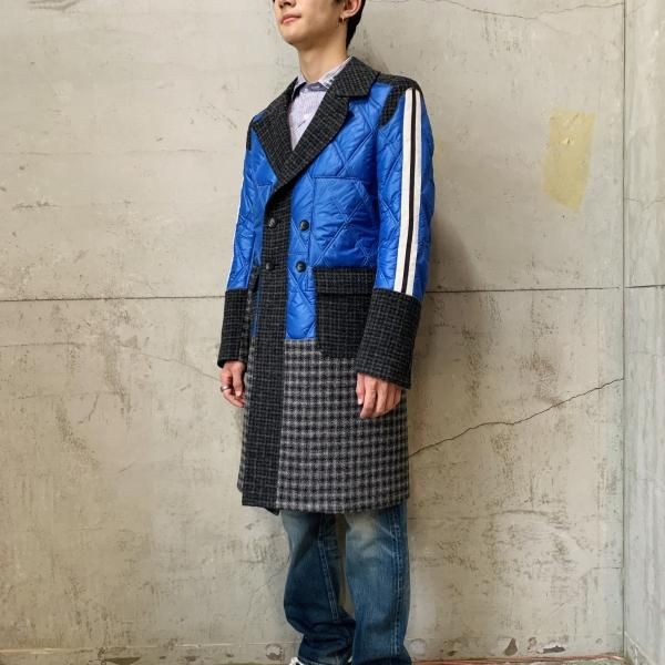 COMME des GARCONS ツイードコート JUNYA WATANABE COMME des GARCONS MAN ナイロンタフタ×ウール