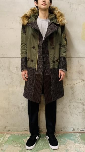 JUNYA WATANABE COMME des GARCONS MAN ナイロンツイル×ウールモヘア ...