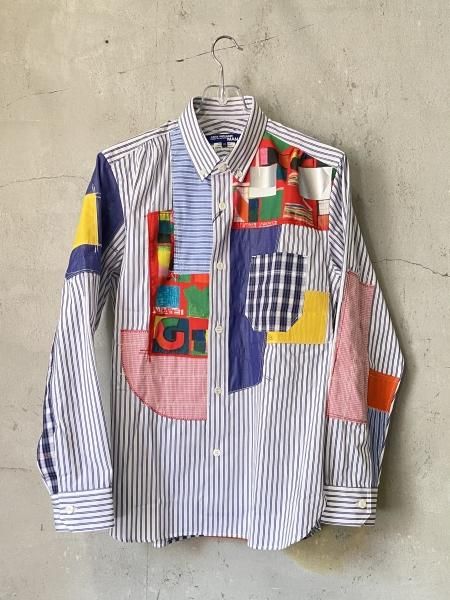 JUNYA WATANABE COMME des GARCONS MAN綿ストライプ×多素材パッチ ...