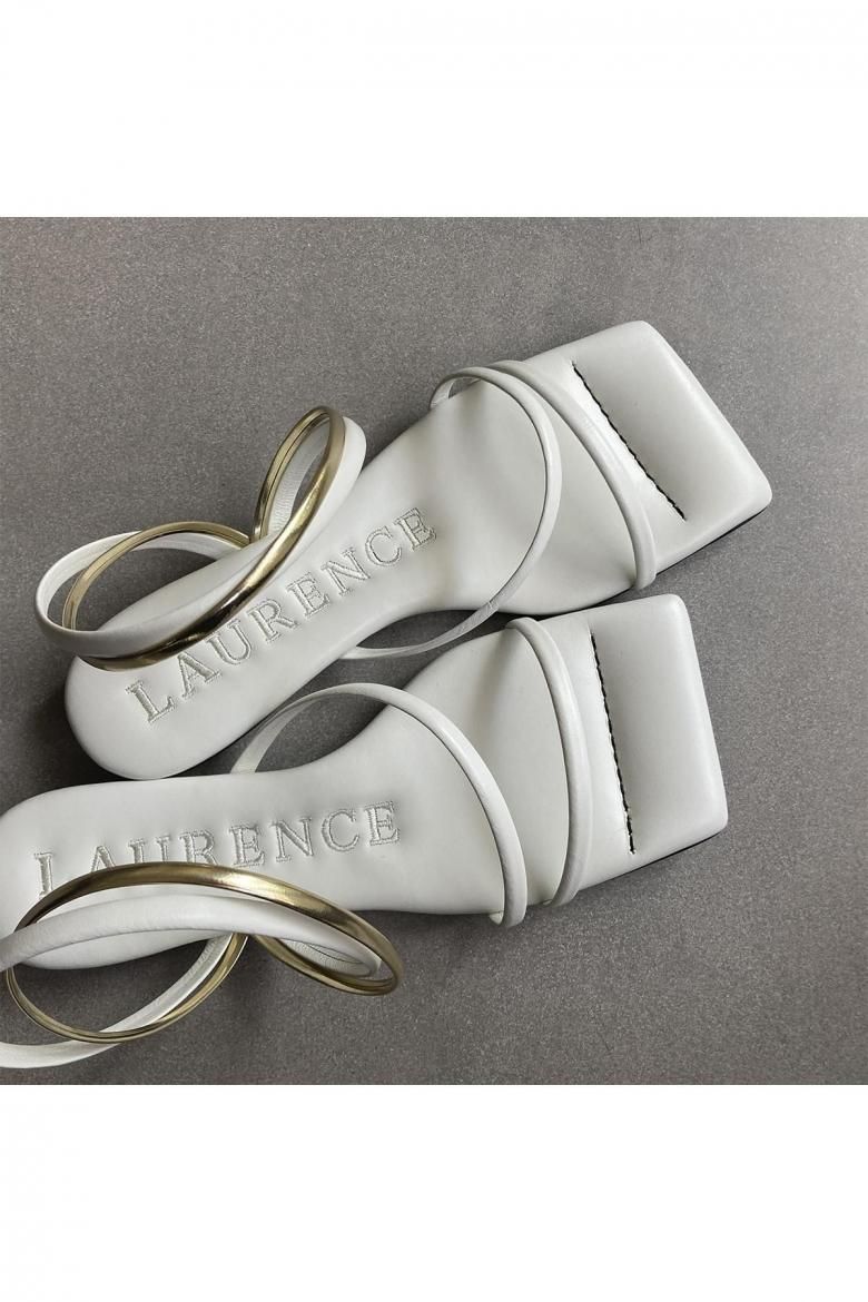 sample)TUBE FLAT SANDAL / SIZE 38(WHITE) 