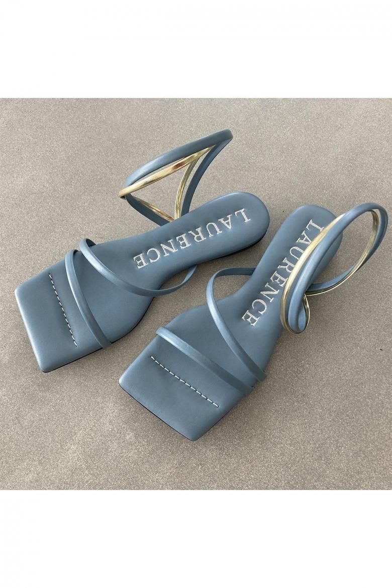 sample)TUBE FLAT SANDAL / SIZE 38(SMOKE BLUE) 