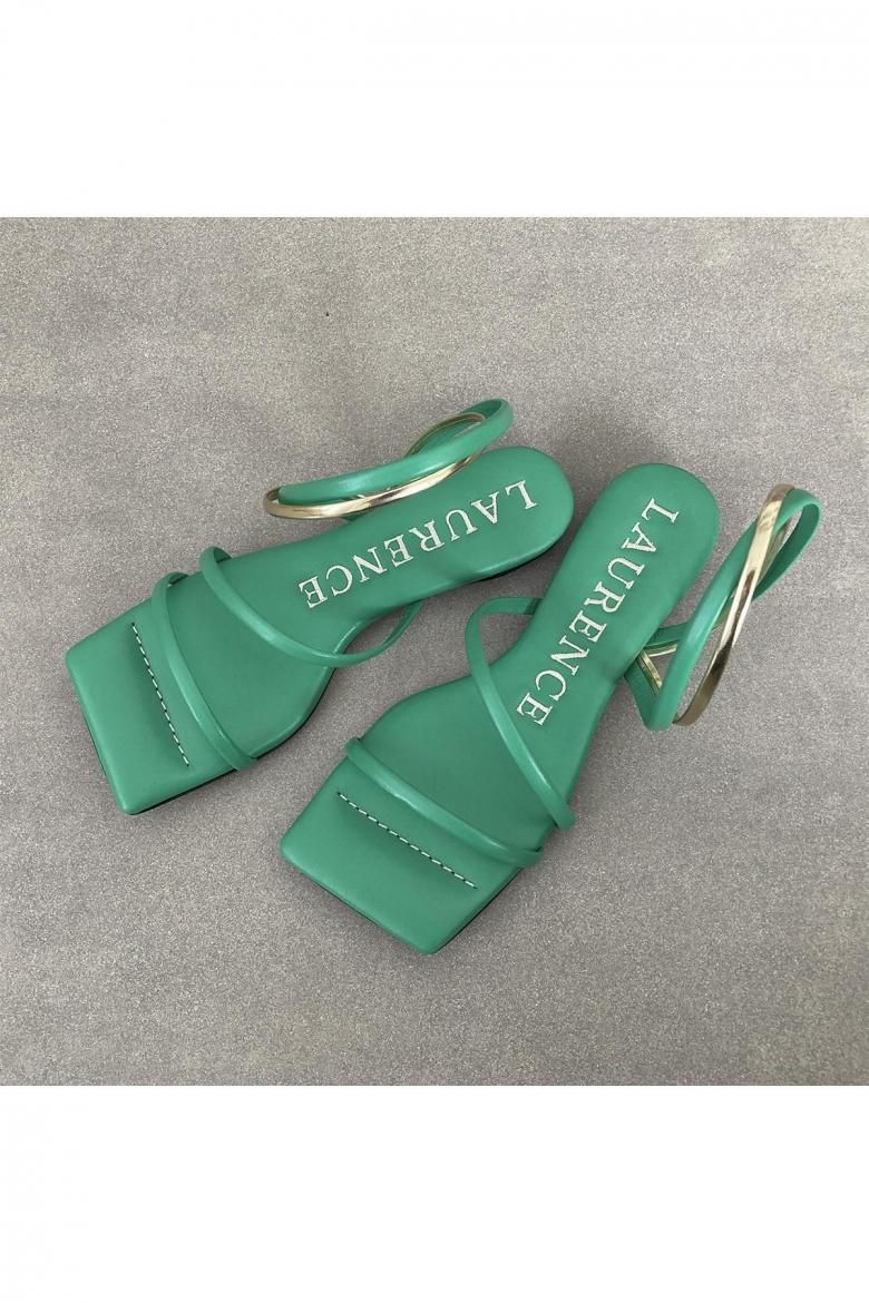 sample)TUBE FLAT SANDAL / SIZE 38(GREEN)