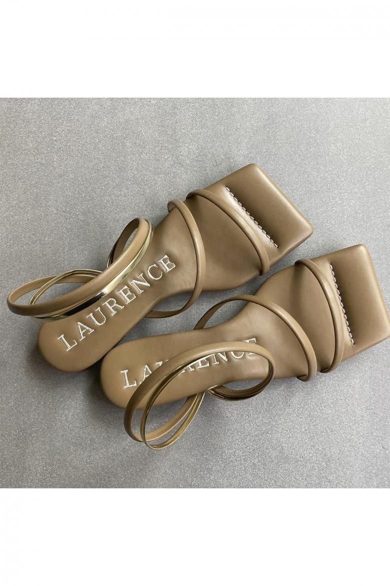 sample)TUBE FLAT SANDAL / SIZE 38(CAFE)