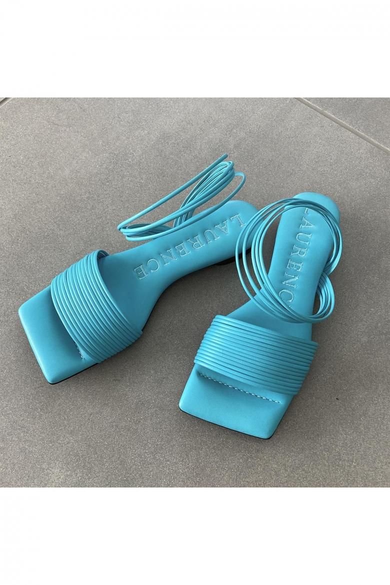 sample)BUND LINE FLAT SANDAL / SIZE 38(AQUA_1) 