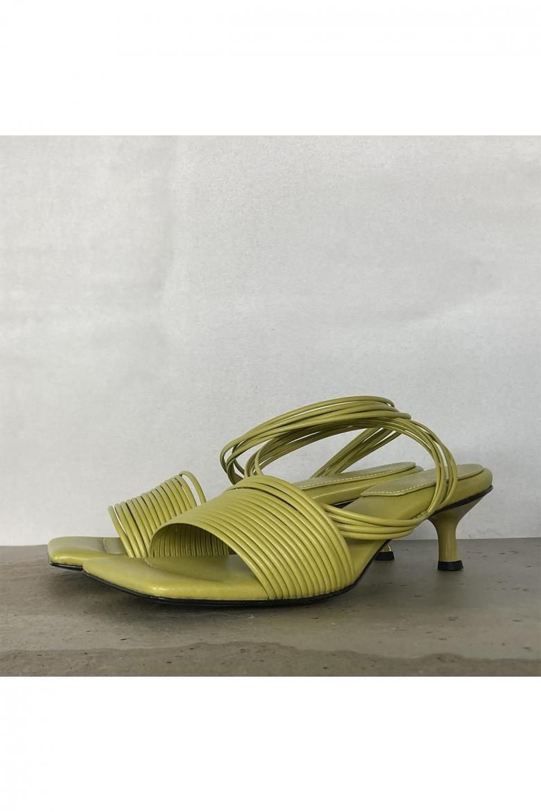 sample)BUND LINE HEEL SANDAL / SIZE 38(KIWI_2) 