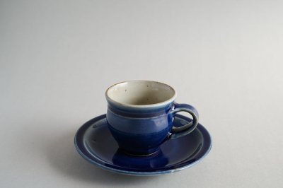 出西窯 -コーヒー碗・皿〈呉須〉