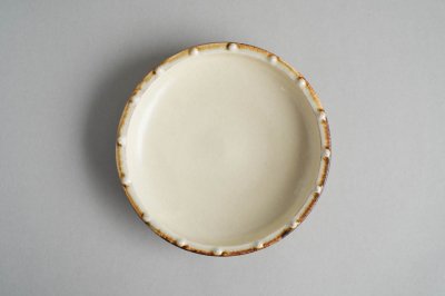 七尾佳洋 - 6寸皿 〈白・イッチン〉