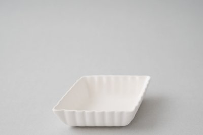 亀田文 - 菱形小鉢〈白〉