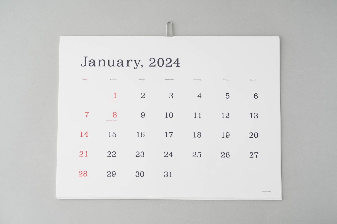 葛西薫 - 2024年カレンダー 〈罫線なし〉