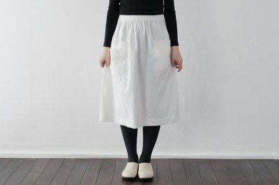 homspun - 細コールスカート〈ホワイト・S丈〉
