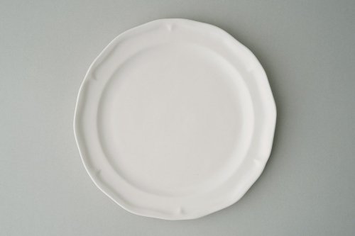 亀田文 - 8.5寸ピューターリム皿〈白〉