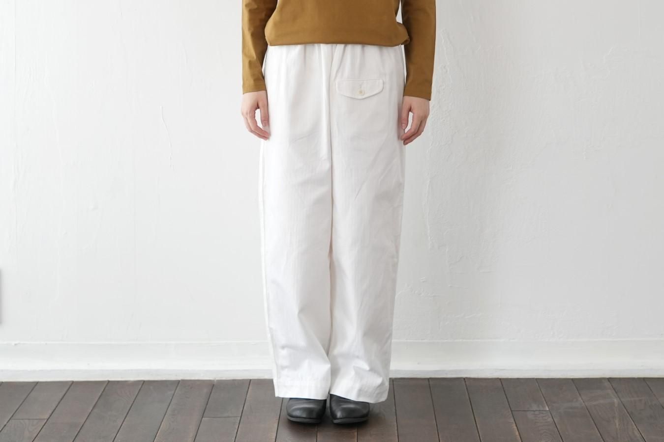 ゴーシュ - スレンヘリンボンワイドパンツ〈ホワイト〉 - THE STABLES