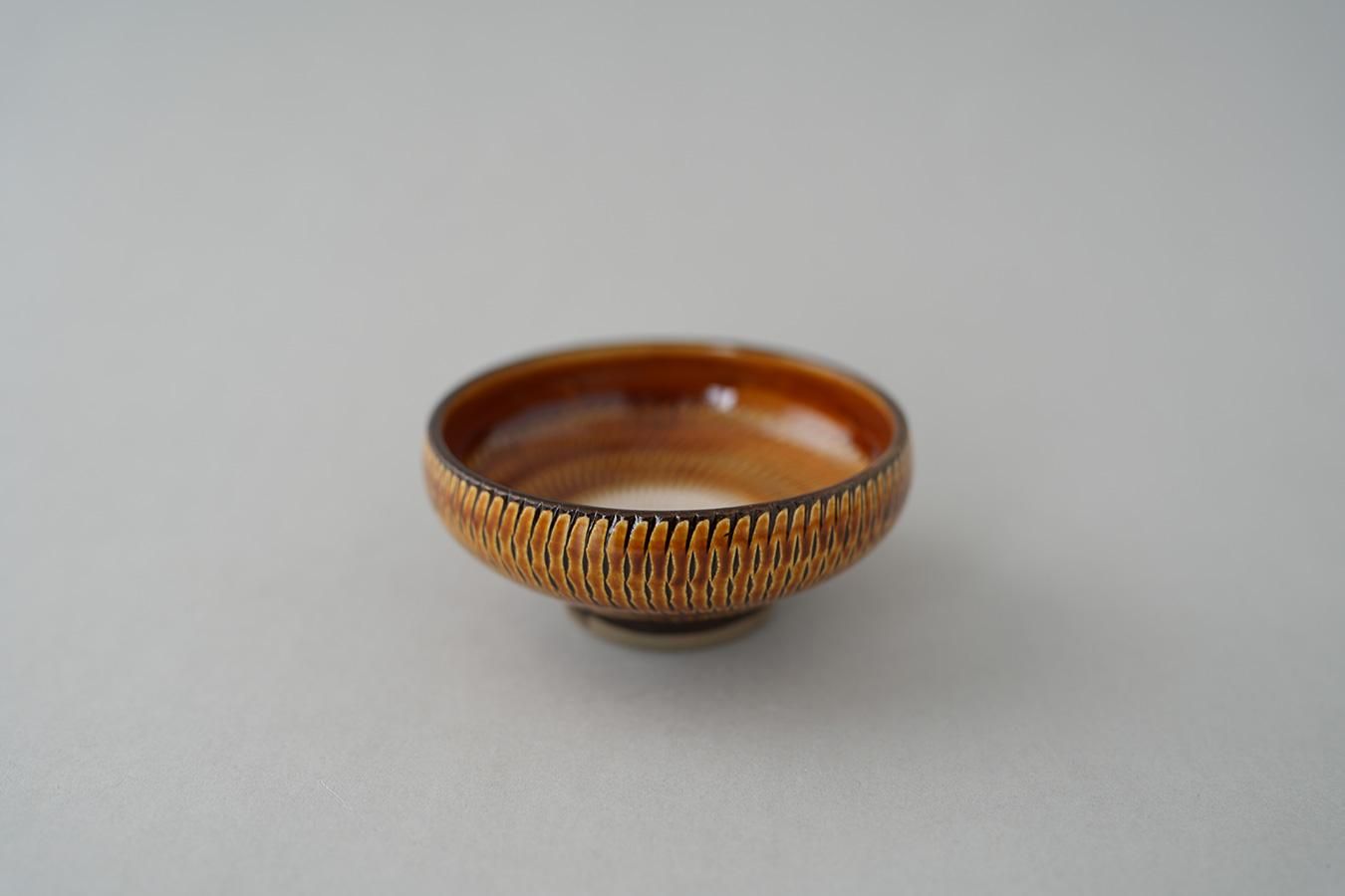 小鹿田焼 / 黒木昌伸窯 - 4寸小鉢〈飴・飛鉋〉 - THE STABLES online