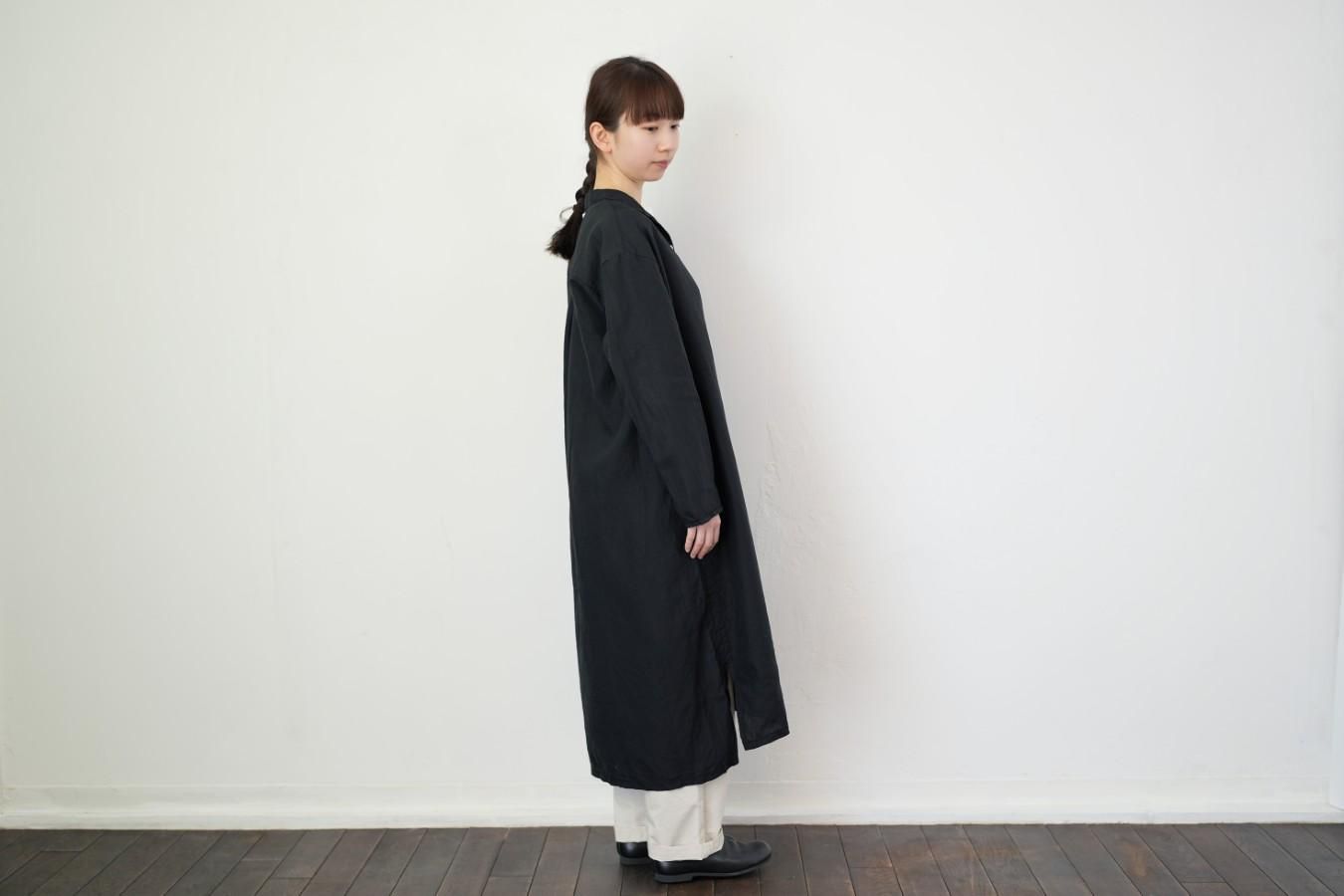homspun - リネンバイオ長袖ワンピース〈ブラック〉30%off42900→30030