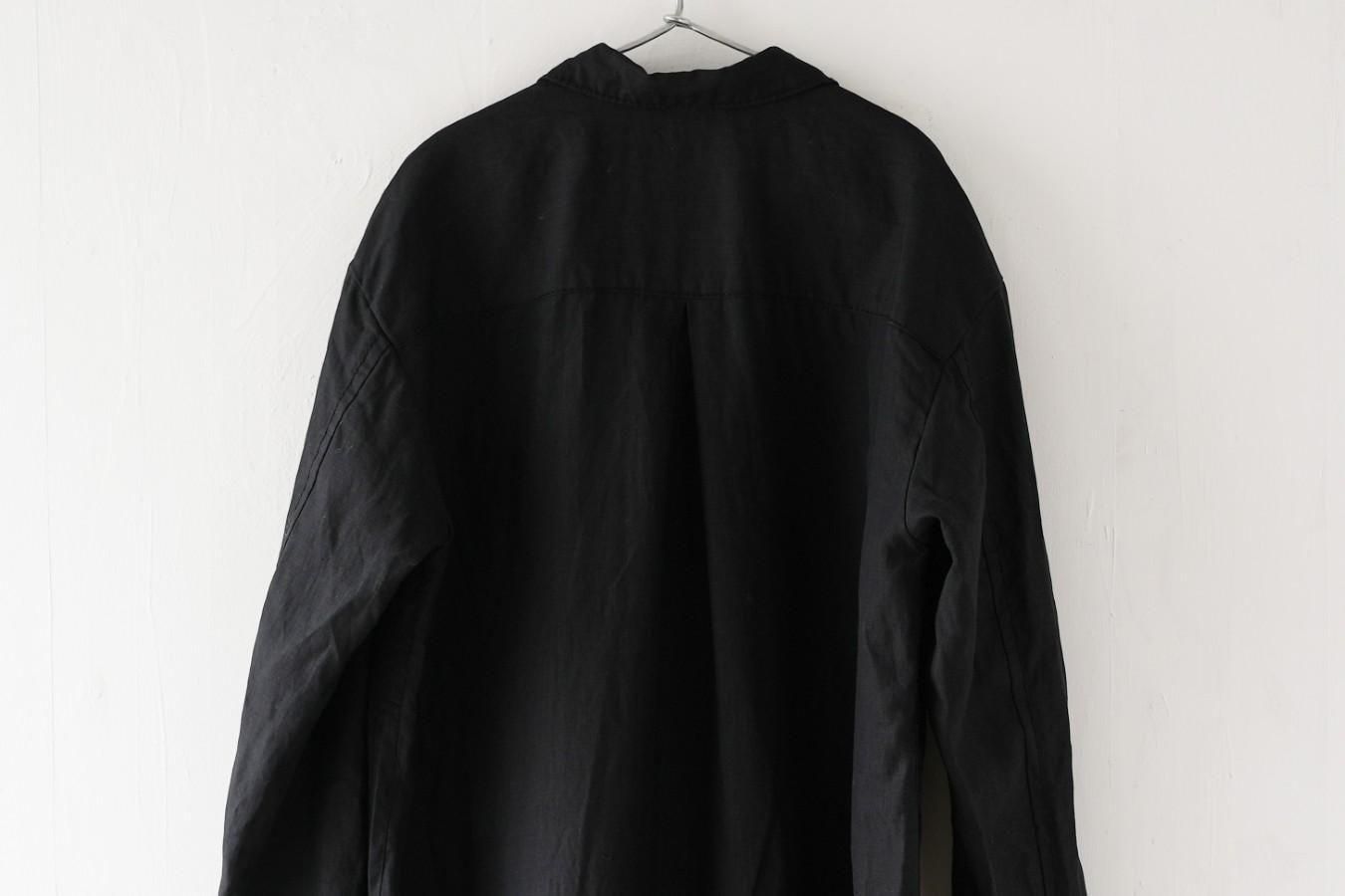 homspun - リネンバイオ長袖ワンピース〈ブラック〉30%off42900→30030