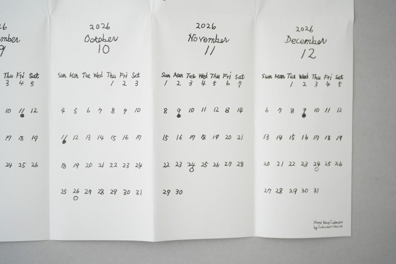 生平桜子　絵画 生平桜子 - Hand Map Calendar 2026 - THE STABLES online shop