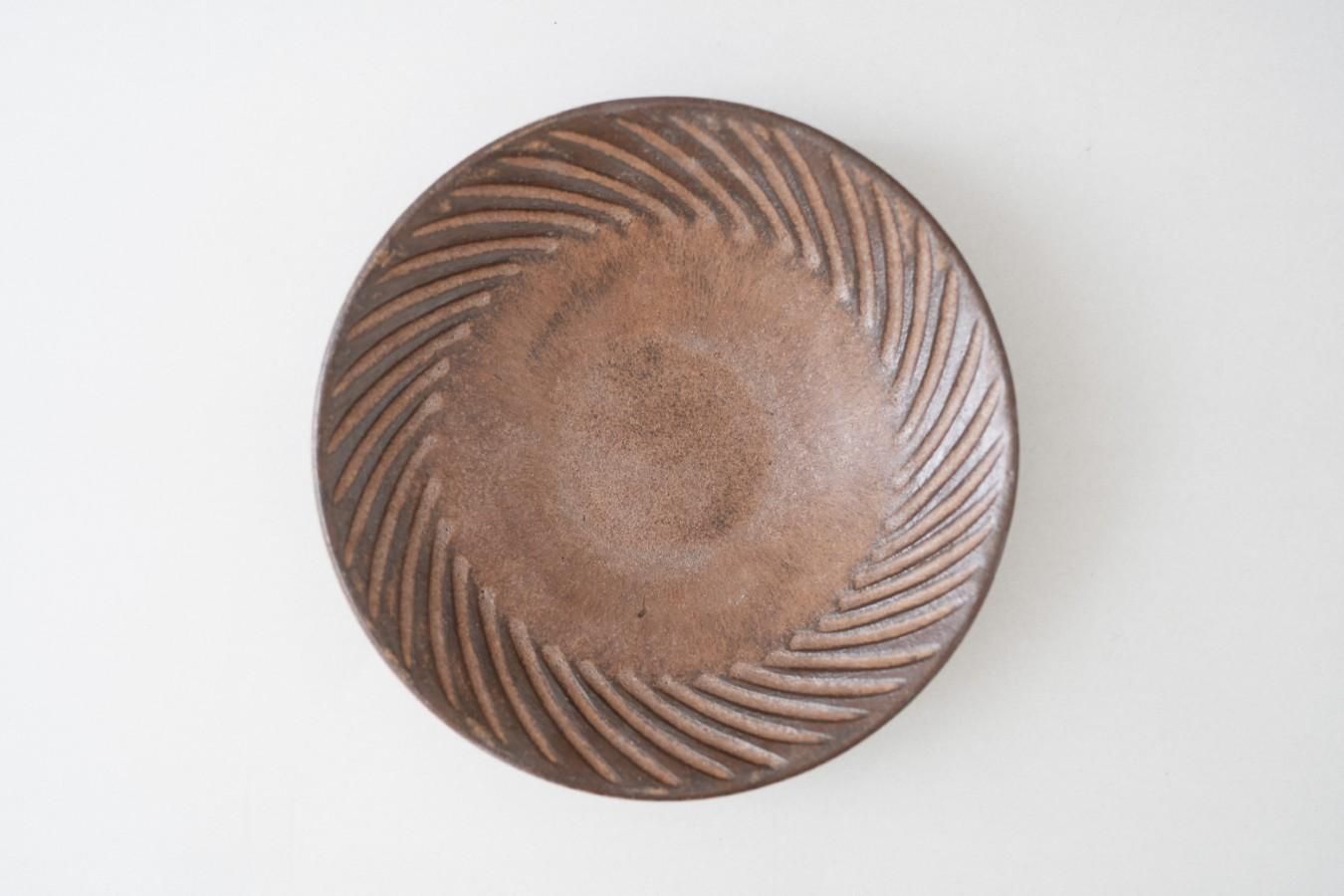【新品未使用】小澤基晴 8寸 ブロンズ ぐるぐる 浅鉢  2枚 小澤基晴 - しのぎ8寸浅鉢〈ブロンズ〉 - THE STABLES online