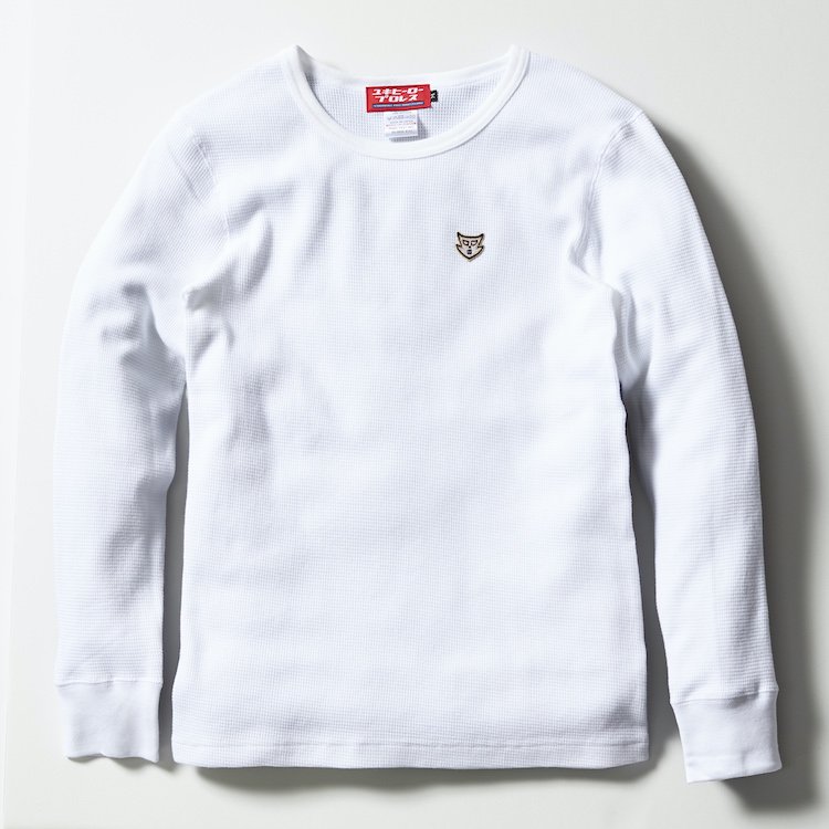 POTEKUCHI emblem Waffle Long T-shirt