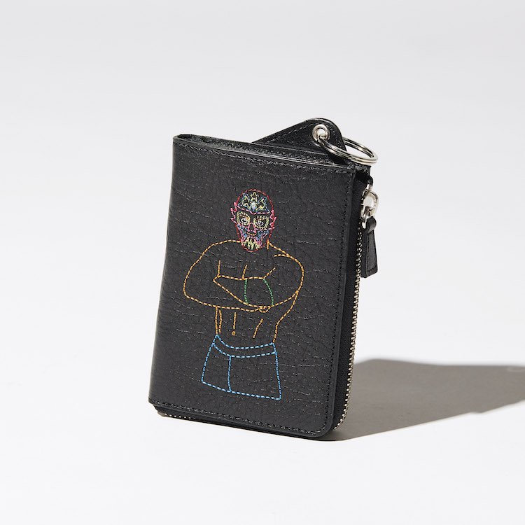 Sashiko Embroidery Luchador Wallet