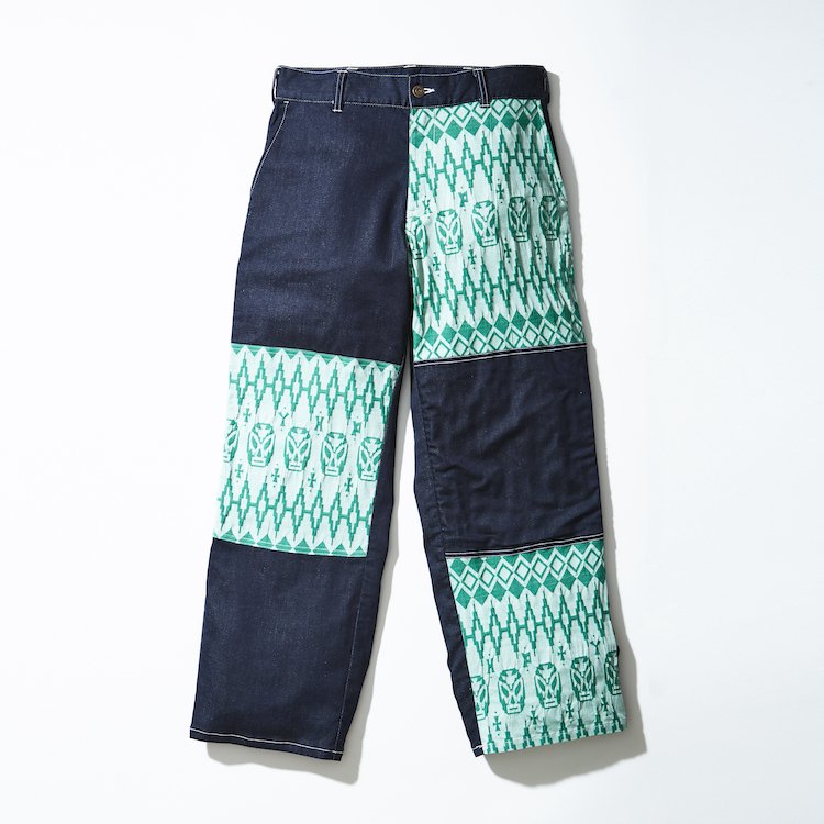 Green Lucha Mask Denim Pants