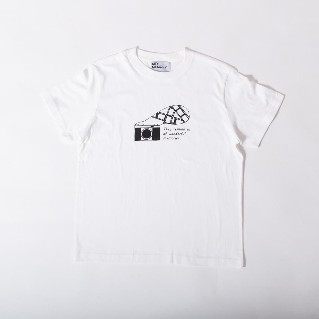 フィルムカメラのイラストtシャツ ホワイト 鎌倉ブランド Key Memory