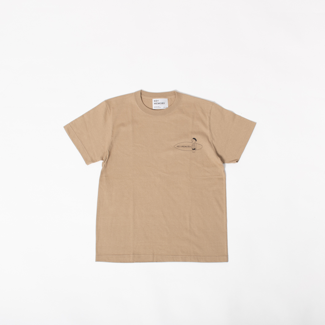 サーフィンのイラストtシャツ ベージュ 鎌倉洋服ブランド