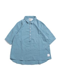 Linen dolman shirts BLUE